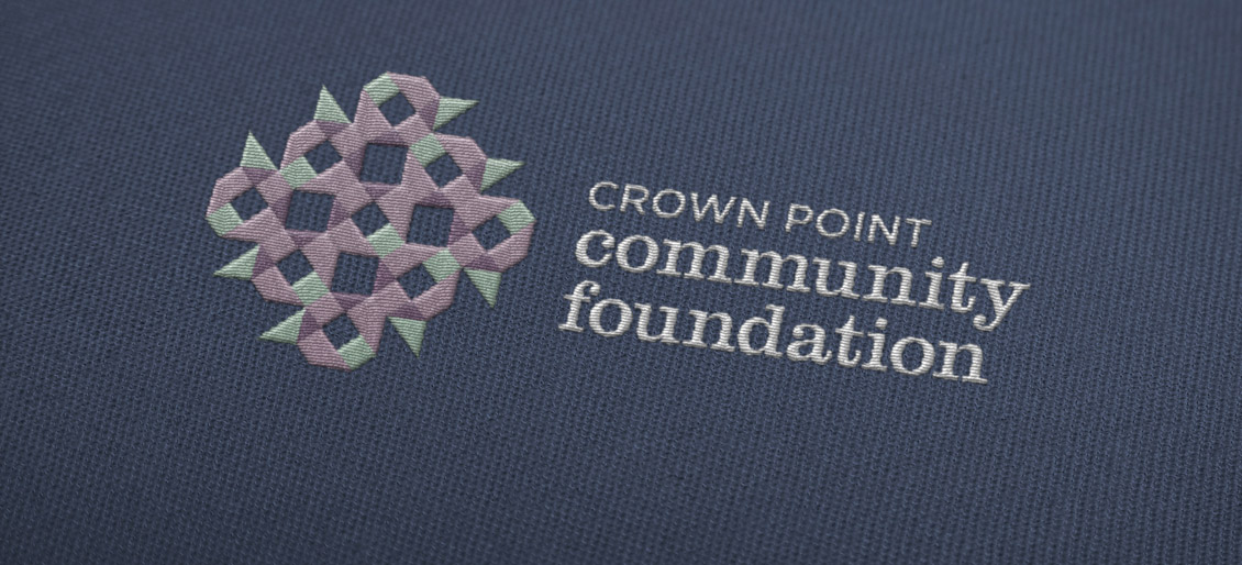 Crown Point Community Foundation Logo Redesign Embroidery