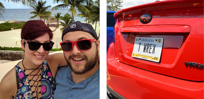 cameron and sarah and cameron's license plate