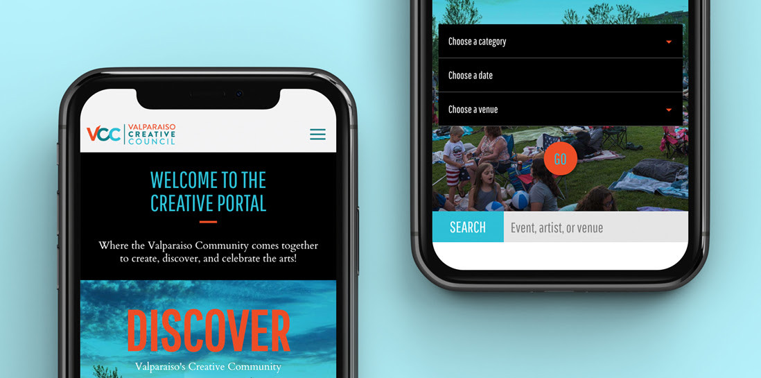 custom web portal shown on different devices