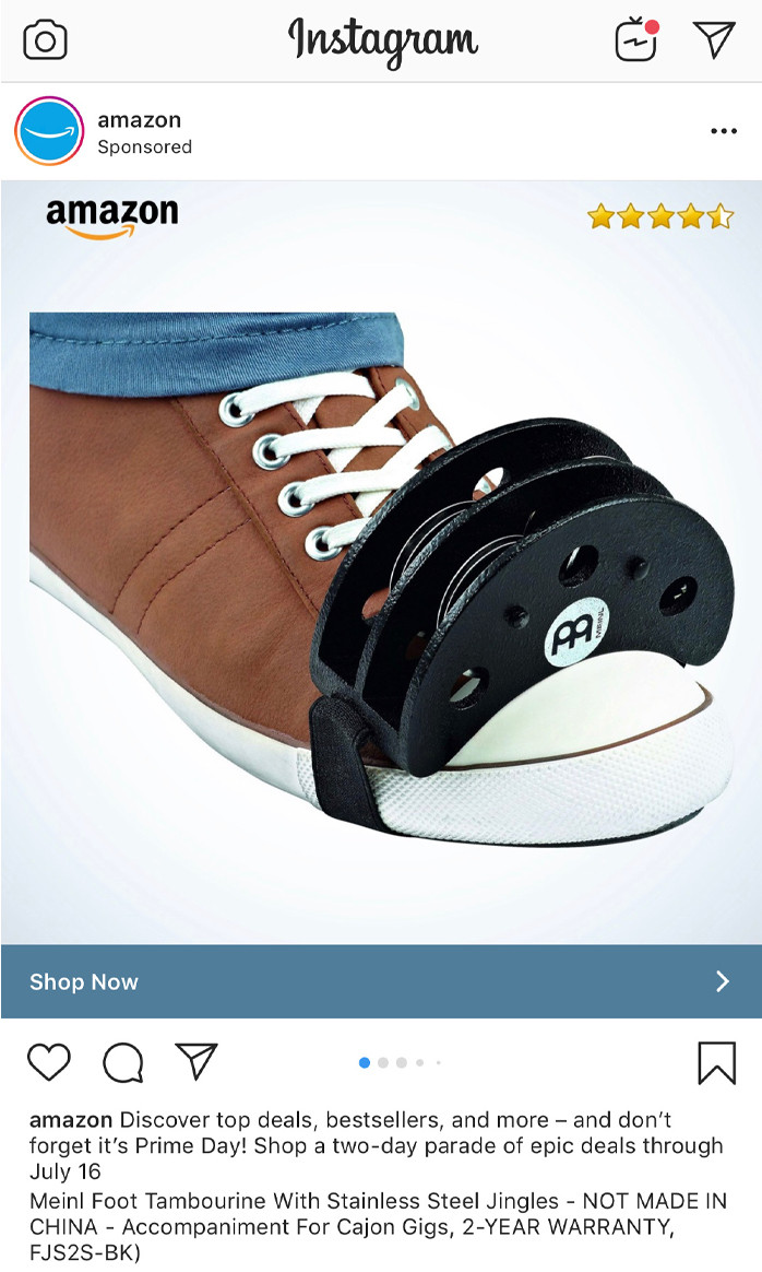 foot tambourine ad