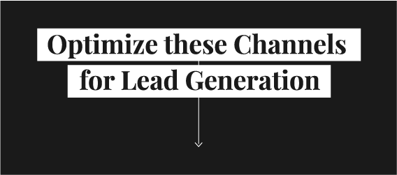 Lead Generation: Optimize these channels for lead generation