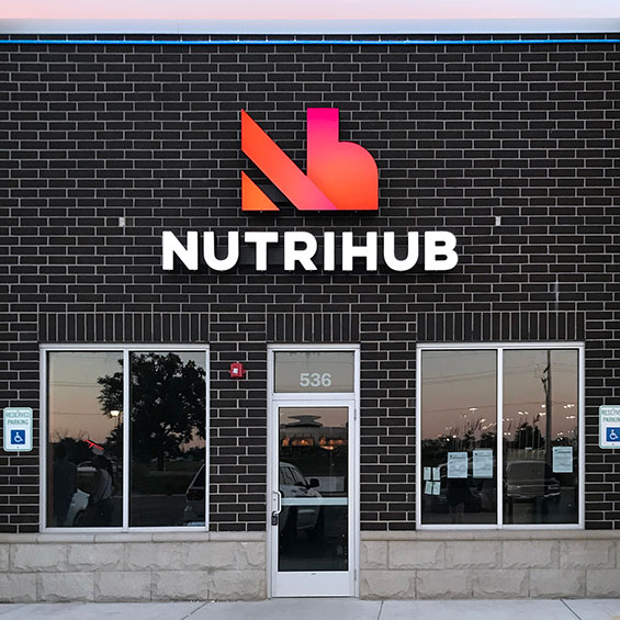 Nutrihub storefront sign