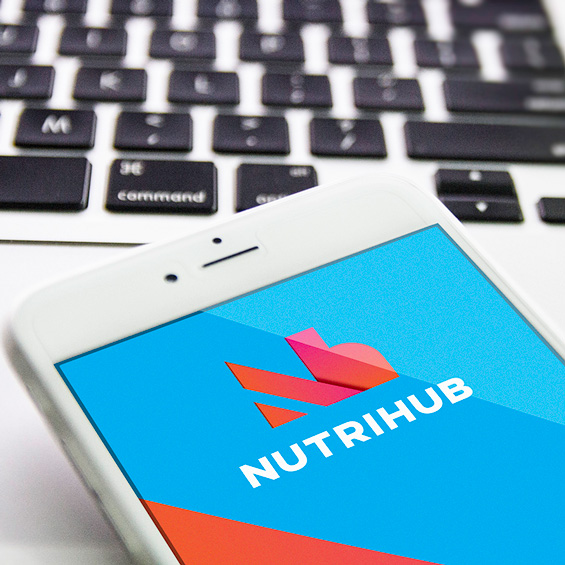 Nutrihub website displayed on a phone