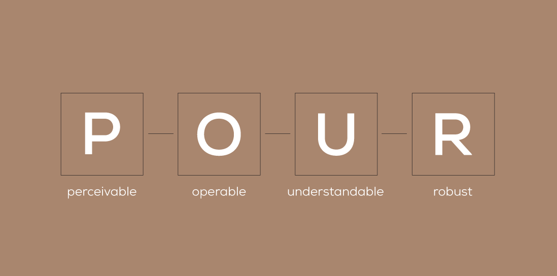 Perceivable, operable, understandable and robust accessibility graphic - POUR